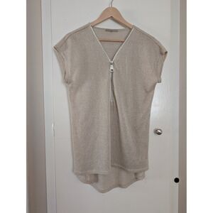 Joan Vass Womens Top Lagenlook Coastal Forest Fairy Goblincore Chunky Zipper M